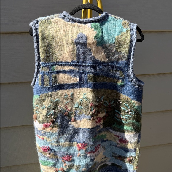 Multicolor Textured Women's Cardigan Vest - Picture 6 of 6